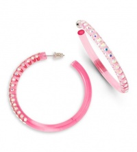 Light Pink Rainbow Swarovski Crystal Hoop Earrings Light Pink Rainbow Swarovski Crystal Hoop Earrings