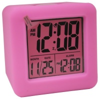 Equity by La Crosse 70902 Soft Cube LCD Alarm Clock, Pink Equity by La Crosse 70902 Soft Cube LCD Alarm Clock, Pink