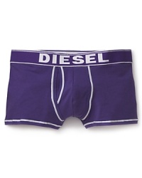 A stylish basic from Diesel, the stretch trunk with wide logo waistband. A stylish basic from Diesel, the stretch trunk with wide logo waistband.