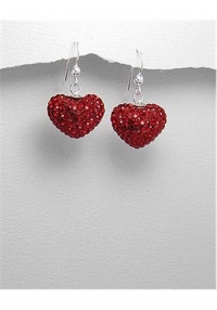 Love heart earrings made from In 92.5 Sterling Silver Earrings