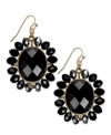 Black hole sun. These stunning drop earrings from INC International Concepts are designed in a starburst silhouette with jet glass and plastic stones. Crafted in 14k gold-plated mixed metal. Approximate drop: 1-7/8 inches.