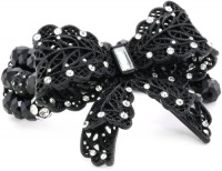 Betsey Johnson Iconic Jet Filigree Bow Multi-Row Stretch Bracelet Betsey Johnson Iconic Jet Filigree Bow Multi-Row Stretch Bracelet