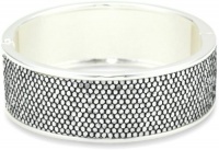 Betsey Johnson Silver-Tone Snake Inlay Bangle Bracelet