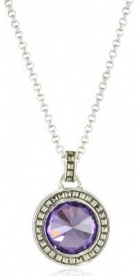 Judith Jack Color Pop Sterling Silver, Marcasite Disc Drop Pendant Necklace