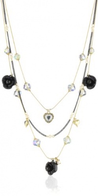 Betsey Johnson Essentials Glitter Rose Illusion Necklace Betsey Johnson Essentials Glitter Rose Illusion Necklace