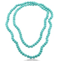 Endless Hand Knotted 8mm Turquoise Strand Beaded Necklace, 46 Inches Long Endless Hand Knotted 8mm Turquoise Strand Beaded Necklace, 46 Inches Long