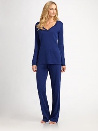 A classic design perfect for layering or lounging. V-neckLong sleevesPull-on styleAbout 26 from shoulder to hem50% cotton/50% modalHand washMade in Italy A classic design perfect for layering or lounging. V-neckLong sleevesPull-on styleAbout 26 from shoulder to hem50% cotton/50% modalHand washMade in Italy