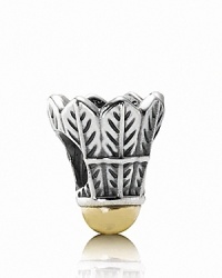PANDORA's sterling silver and 14K gold badminton birdie charm is exudes a sporty sensibility. PANDORA's sterling silver and 14K gold badminton birdie charm is exudes a sporty sensibility.