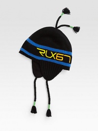 This sporty signature accents the side of a cozy, jersey-knit ear flap cap for stylish protection against dropping temperatures.Tasseled pom-pom detailEar-flapsRibbed hemWoolHand washImported This sporty signature accents the side of a cozy, jersey-knit ear flap cap for stylish protection against dropping temperatures.Tasseled pom-pom detailEar-flapsRibbed hemWoolHand washImported