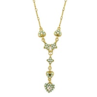 Antiquities Couture Vintage-Inspired Couture Gold-Tone and Turquoise Colored Y-Necklace Antiquities Couture Vintage-Inspired Couture Gold-Tone and Turquoise Colored Y-Necklace