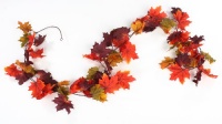 6 Foot Autumn Artificial Silk Garland with Multiple Fall Colors Maple Leaves 6 Foot Autumn Artificial Silk Garland with Multiple Fall Colors Maple Leaves