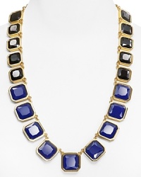 Crazy about color. This tonal tile necklace from kate spade new york is all about hue, accented by gorgeous graduated gemstones in captivating shades of blue