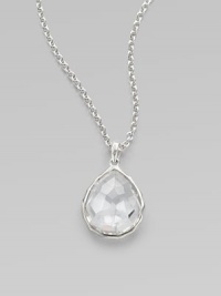 From the Rock Candy® Collection. This versatile style features a faceted, teardrop shape clear quartz stone set in sterling silver on a pretty link chain. Clear quartzSterling silverLength, about 16 to 18 adjustablePendant size, about ½ Lobster clasp closureImported From the Rock Candy® Collection. This versatile style features a faceted, teardrop shape clear quartz stone set in sterling silver on a pretty link chain. Clear quartzSterling silverLength, about 16 to 18 adjustablePendant size, about ½ Lobster clasp closureImported