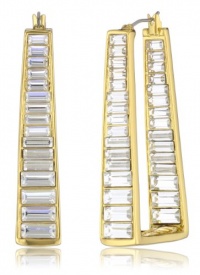 Vince Camuto Crystal Baguette Stone Angular Hoop Earrings Vince Camuto Crystal Baguette Stone Angular Hoop Earrings