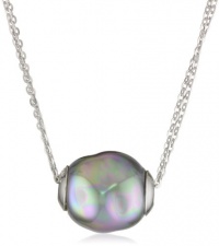 Majorica 14mm Baroque Pearl on 2 Row Pendant Necklace Majorica 14mm Baroque Pearl on 2 Row Pendant Necklace