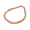 Rose Gold Plated Net Wrap With Snake Chain Sterling Silver Italian Bracelet Length 7.5  Width 4mm Lock Lobster Clasp