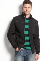 Get serious style and performance in this lightweight, water-resistant moto jacket from Buffalo David Bitton.