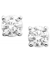 Bring some luster to your life. This pair of stud earrings truly dazzles with full-cut diamonds (3/8 ct. t.w.) set in 14k white gold. Approximate diameter: 3-4/5 mm. Bring some luster to your life. This pair of stud earrings truly dazzles with full-cut diamonds (3/8 ct. t.w.) set in 14k white gold. Approximate diameter: 3-4/5 mm.