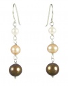 Golden Multi-Colored Freshwater Cultured Pearl Drop Earrings