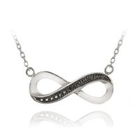 Sterling Silver Black Diamond Accent Infinity Necklace, 18