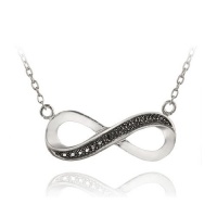 Sterling Silver Black Diamond Accent Infinity Necklace, 18 Sterling Silver Black Diamond Accent Infinity Necklace, 18