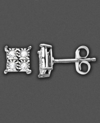Make a dazzling entrance, every day, with these classic sparkling earrings. In 14k white gold with diamond accents. Make a dazzling entrance, every day, with these classic sparkling earrings. In 14k white gold with diamond accents.
