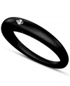 Stackable style with a hint of sparkle! DUEPUNTI's unique ring is crafted from black-hued silicone with a round-cut diamond accent. Set in silver. Ring Size Small (4-6), Medium (6-1/2-8) and Large (8-1/2-10)