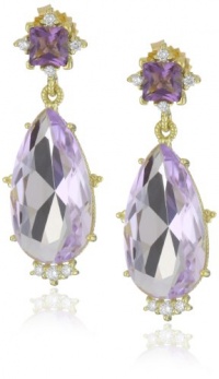 Judith Ripka Candy Candy Pear Drop with Square Stone Purple Earrings Judith Ripka Candy Candy Pear Drop with Square Stone Purple Earrings