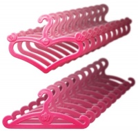 Doll Hangers, Set of 20 Pink Plastic Hangers, Fits 11.5 Inch Barbie Dolls Clothes Doll Hangers, Set of 20 Pink Plastic Hangers, Fits 11.5 Inch Barbie Dolls Clothes