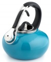 This innovative tea kettle throws you for a loop with its polished enamel coating that brings a little excitement and color to your kitchen. With a sweeping handle that arcs high above its body, this kettle knows the importance of high design and total functionality. The clever bell-shaped design helps induce heat for faster boiling. Limited warranty.