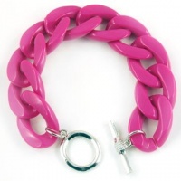 Charmed by Stacy Neon's The Word Chain Link Bracelet (Fuchsia) Charmed by Stacy Neon's The Word Chain Link Bracelet (Fuchsia)