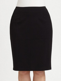 A modified version of the classic pencil skirt made from Italian fabrication with just the right amount of stretch to complement your body.Elasticized waistbandWaist dartsPull-on styleBack ventAbout 27 long69% viscose/25% nylon/6% spandexDry cleanImported of Italian fabric A modified version of the classic pencil skirt made from Italian fabrication with just the right amount of stretch to complement your body.Elasticized waistbandWaist dartsPull-on styleBack ventAbout 27 long69% viscose/25% nylon/6% spandexDry cleanImported of Italian fabric