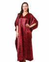 Up2date Fashion Women's Red Animal Print Caftan, One Size Fits Most, Style#Caf-65