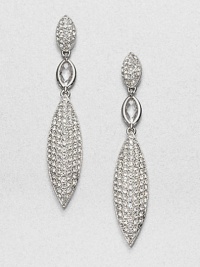 EXCLUSIVELY AT SAKS.COM Sparkling pavé crystals hand-set in a linear design accented with a bezel-set link. CrystalsCubic zirconiaRhodium-plated brassDrop, about 1.75Post backImported 