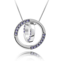 Contessa Bella Fancy Genuine 18k White Gold Plated Sparkling Lavender Purple Swarovski Austrian Crystal Elements Beautiful Double Circle of Life Love Women Charm Pendant Necklace Elegant Silver Color Crystal Fashion Jewelry Contessa Bella Fancy Genuine 18k White Gold Plated Sparkling Lavender Purple Swarovski Austrian Crystal Elements Beautiful Double Circle of Life Love Women Charm Pendant Necklace Elegant Silver Color Crystal Fashion Jewelry