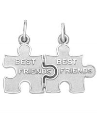 A celebration of friendship. Show your best pal how much you care with this sentimental Best Friends puzzle piece charm from Rembrandt. Set in sterling silver. Approximate drop: 1 inch. A celebration of friendship. Show your best pal how much you care with this sentimental Best Friends puzzle piece charm from Rembrandt. Set in sterling silver. Approximate drop: 1 inch.