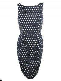 Carmen Marc Valvo Womens Polka Dot Jacquard Dress