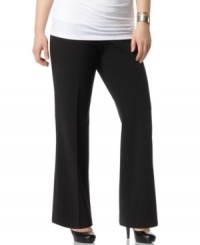 Defined by a flattering fit, Calvin Klein's straight leg plus size pants are must-haves for your wear-to-work wardrobe. Defined by a flattering fit, Calvin Klein's straight leg plus size pants are must-haves for your wear-to-work wardrobe.