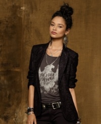 Denim & Supply Ralph Lauren's delicate lace blazer is rendered in a sleek structured silhouette that adds a haute finishing touch to any outfit for day or night. Denim & Supply Ralph Lauren's delicate lace blazer is rendered in a sleek structured silhouette that adds a haute finishing touch to any outfit for day or night.