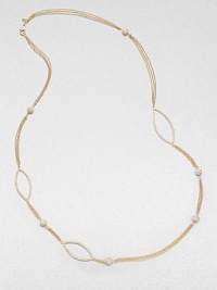 An elegantly delicate style with stone accented stations on multi-row link chains. Glass stonesGoldtoneLength, about 38Lobster clasp closureImported An elegantly delicate style with stone accented stations on multi-row link chains. Glass stonesGoldtoneLength, about 38Lobster clasp closureImported