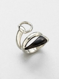 From the Horsebit Collection. A signature sterling silver horsebit design accented with rich black horn in an elegant wrapped style. Sterling silverBlack hornMade in Italy From the Horsebit Collection. A signature sterling silver horsebit design accented with rich black horn in an elegant wrapped style. Sterling silverBlack hornMade in Italy