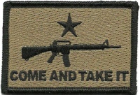 AR-15 Come and Take It Tactical Patch - Coyote Tan AR-15 Come and Take It Tactical Patch - Coyote Tan