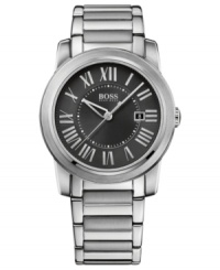 Take on a sophisticated look with this handsome Hugo Boss watch. Take on a sophisticated look with this handsome Hugo Boss watch.