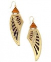 Rachel Roy Jewelry Gold-tone Glass Accent Wing Earrings