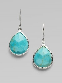 Elegantly faceted turquoise drops are complemented by shiny sterling silver. Turquoise Sterling silver Drop, about 1¼ Ear wire Imported Elegantly faceted turquoise drops are complemented by shiny sterling silver. Turquoise Sterling silver Drop, about 1¼ Ear wire Imported