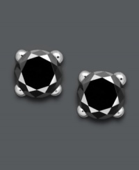 Steal the show with dramatic diamonds. Victoria Townsend's bold black diamond (1/2 ct. t.w.) stud earrings stand out against a polished sterling silver setting. Approximate diameter: 1/8 inch.