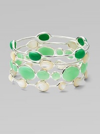 From the Scultura Collection. Five ovals of shimmering mother of pearl cabochon are set in a graceful sterling silver bangle.Mother of pearl cabochon Sterling silver Diameter, about 2¾ Imported From the Scultura Collection. Five ovals of shimmering mother of pearl cabochon are set in a graceful sterling silver bangle.Mother of pearl cabochon Sterling silver Diameter, about 2¾ Imported