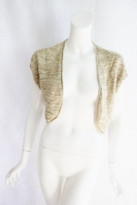 Tommy Hilfiger Womens Beige Cropped Short Sleeve Shrug Sweater S Tommy Hilfiger Womens Beige Cropped Short Sleeve Shrug Sweater S