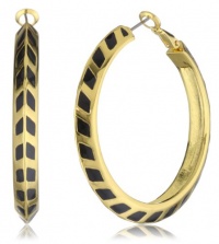 Vince Camuto Gold Chevron Hoop Earrings