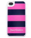 Show your team spirit with this preppy-chic iPhone case from Juicy Couture, featuring colorful rugby stripes and signature detailing.  Designed for durability and delight, it keeps your gadget perfectly protected. Fits iPhone 4 and 4S.